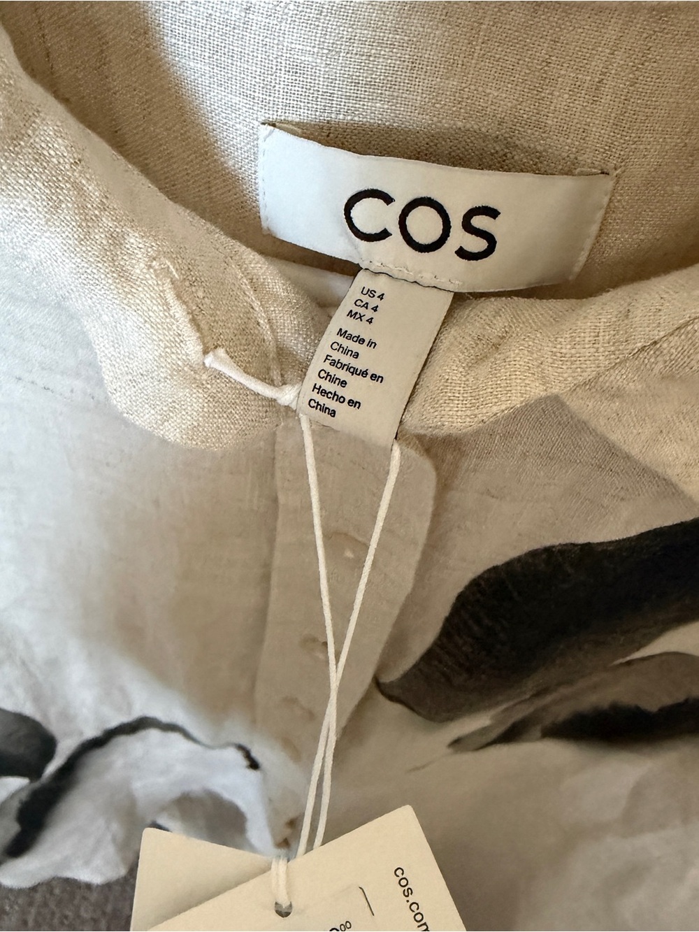 Cos Linen Button-Up Shirt US4 NWT - Picture 3 of 4